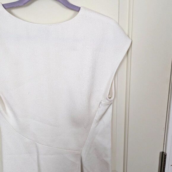 3.1 Phillip Lim | White Asymmetric Cap Sleeve Dress Size 4 - Picture 6 of 9